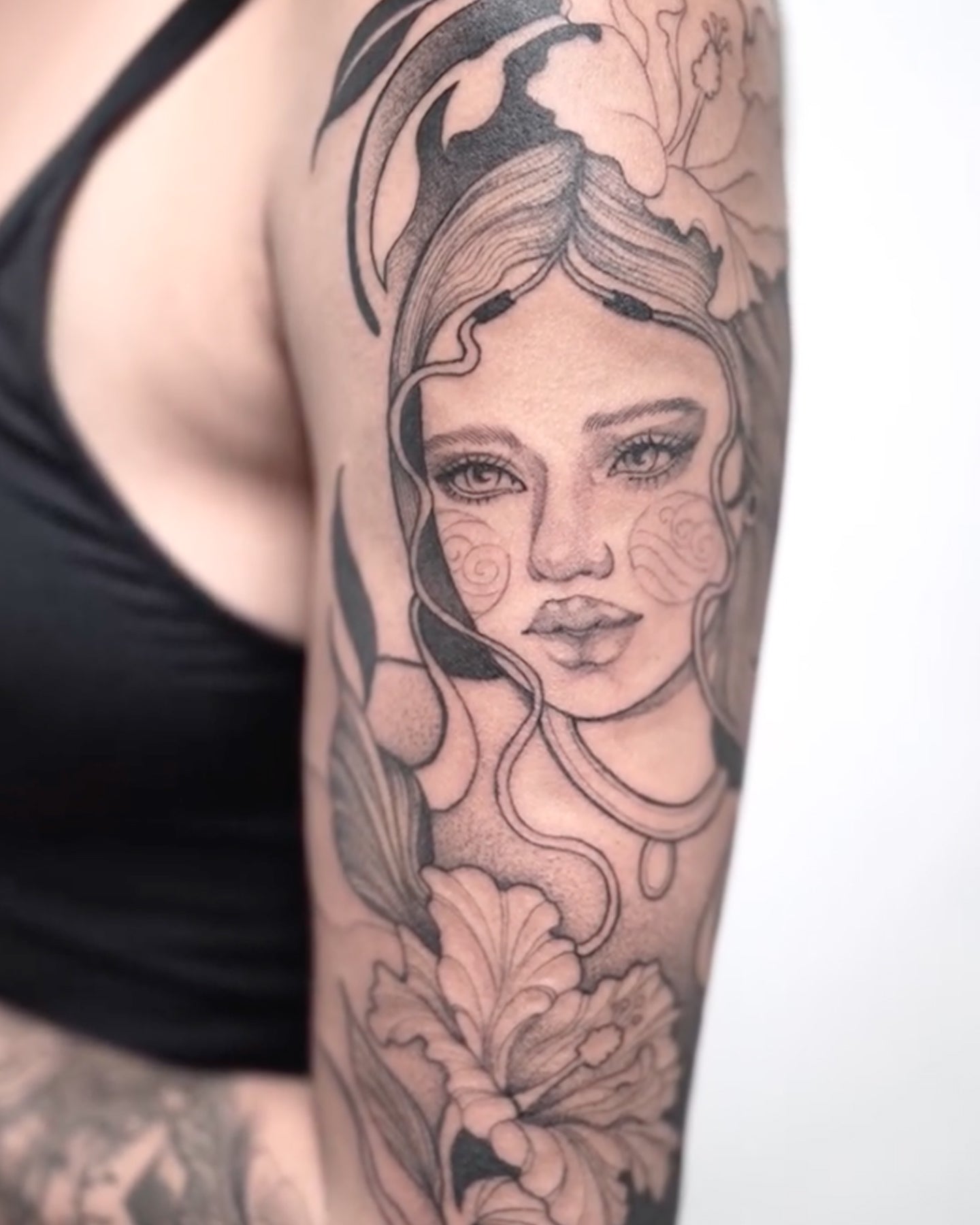 Neo-traditional back piece by Dani G at Beach Park Tattoo Kailua