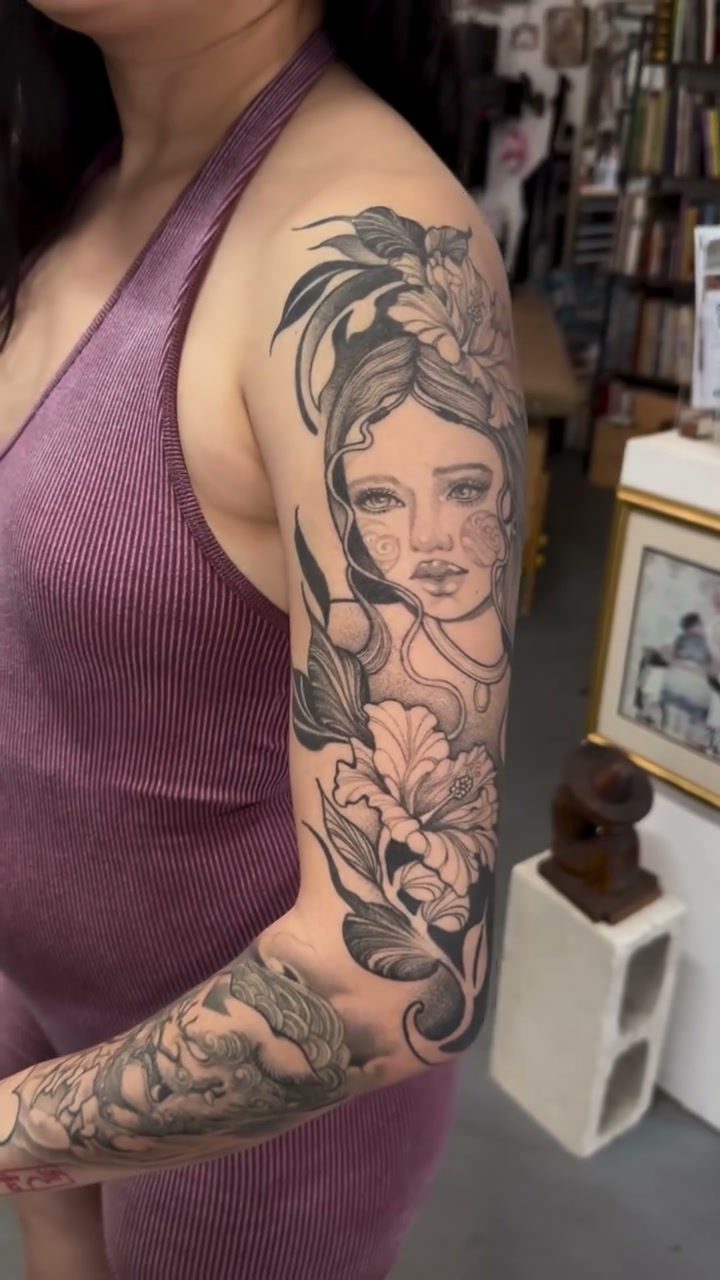 Dani G tattoo work at Beach Park Tattoo