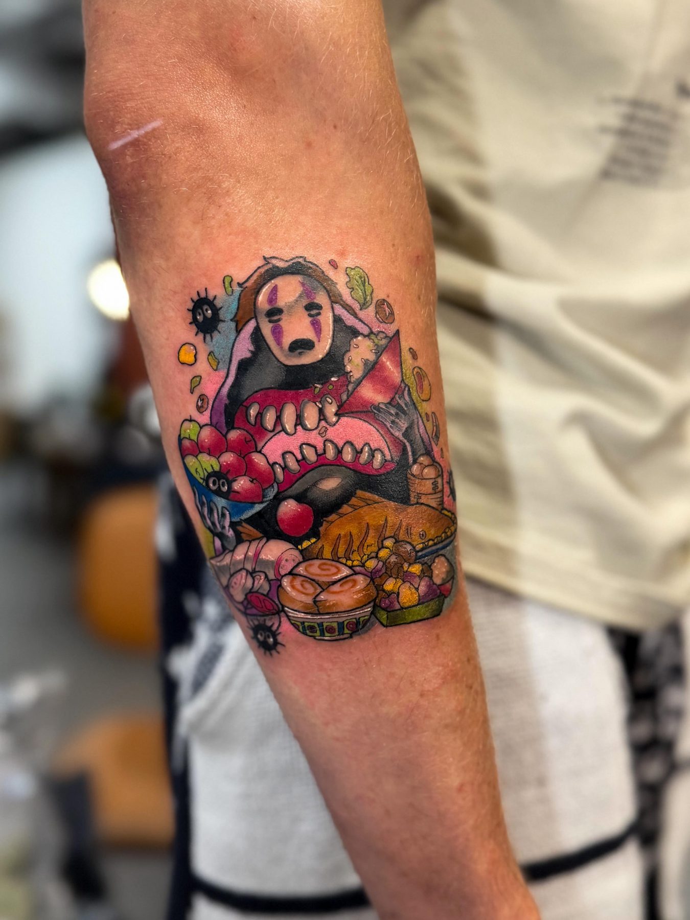 Hxllcat tattoo work at Beach Park Tattoo