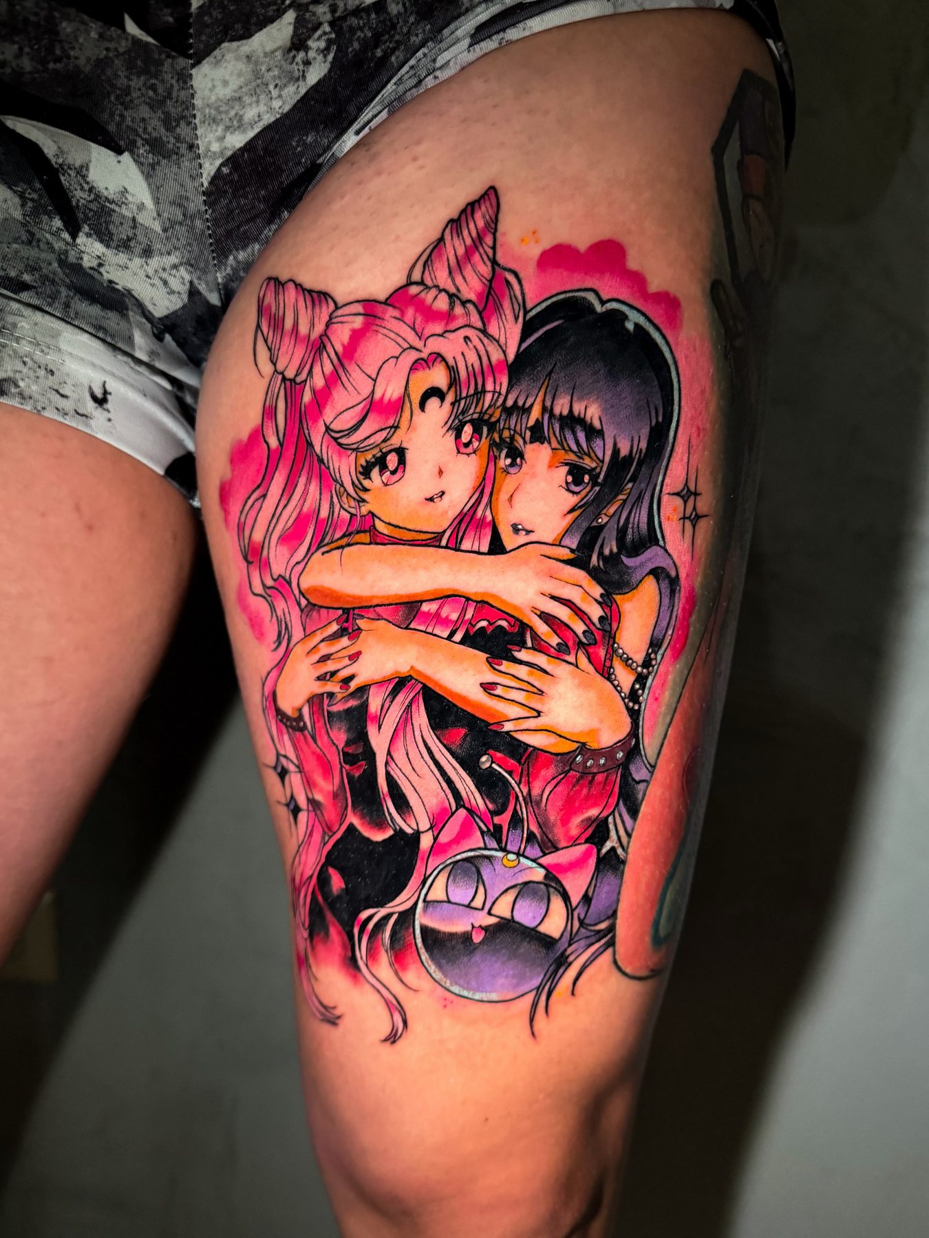 Hxllcat tattoo work at Beach Park Tattoo