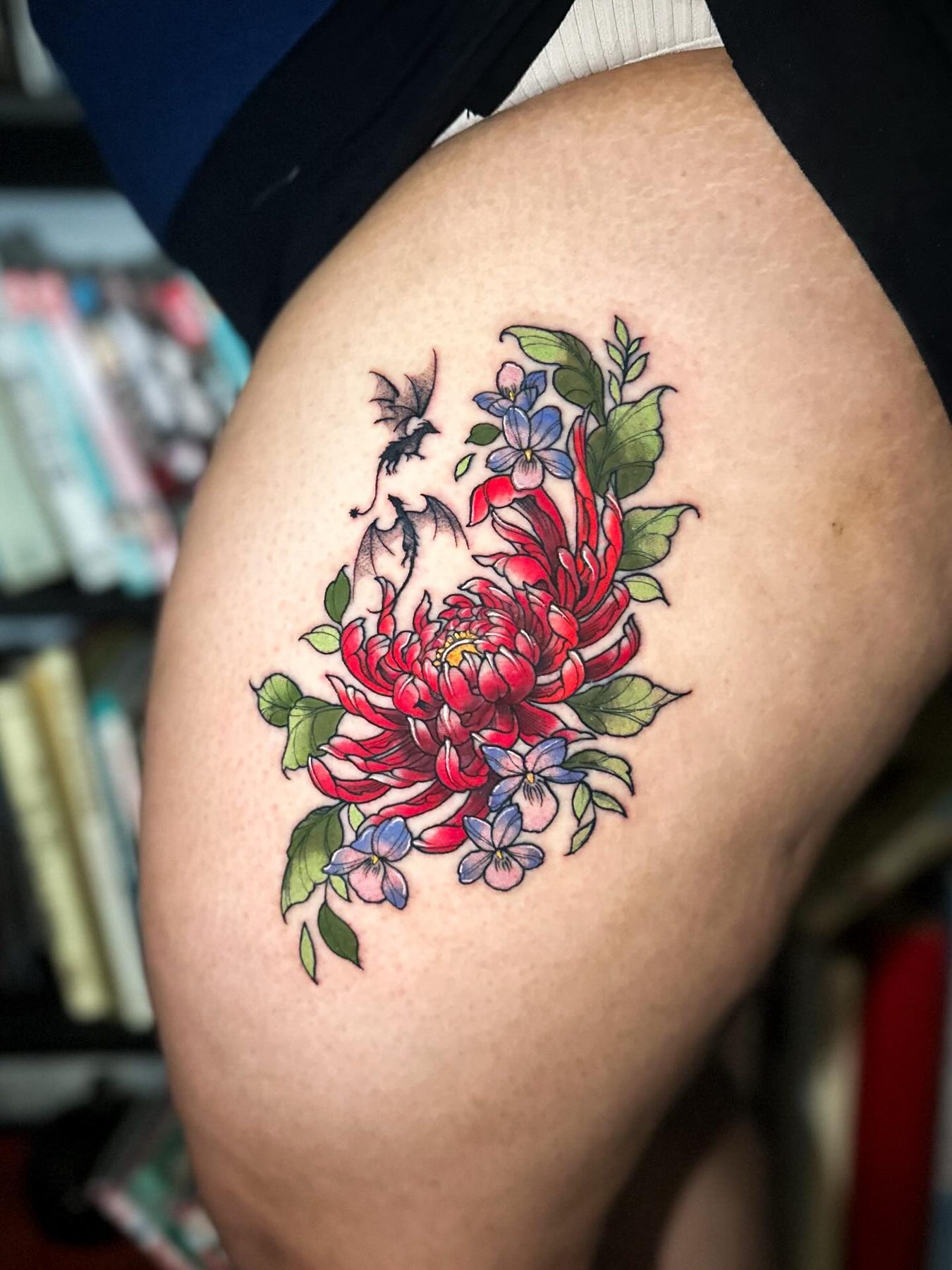 Hxllcat tattoo work at Beach Park Tattoo