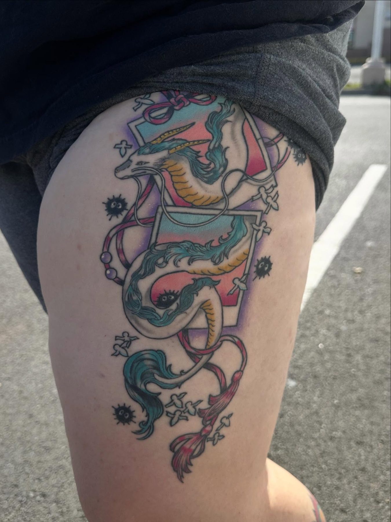 Hxllcat tattoo work at Beach Park Tattoo