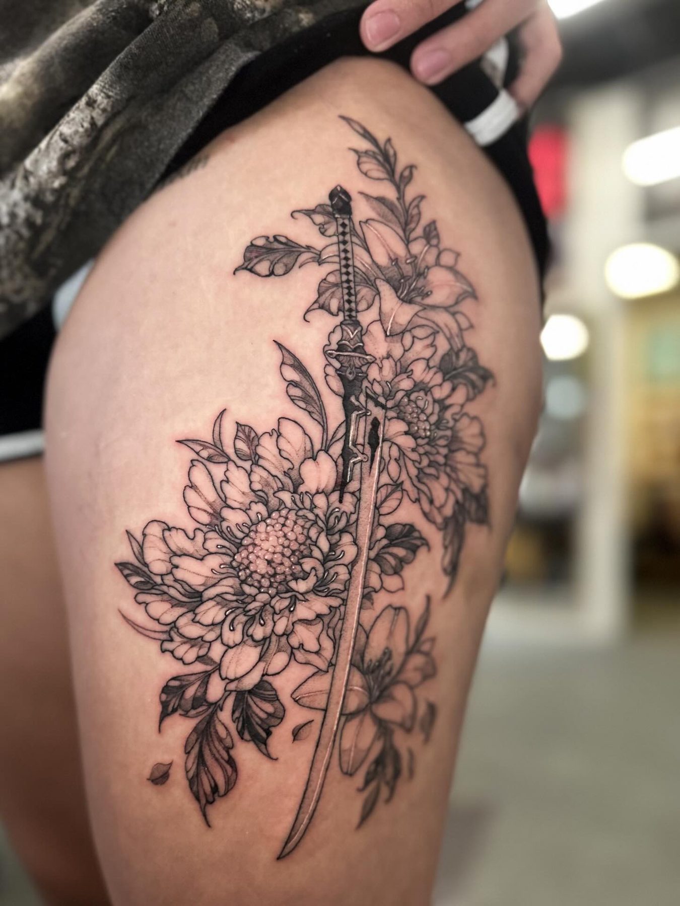 Hxllcat tattoo work at Beach Park Tattoo Kailua