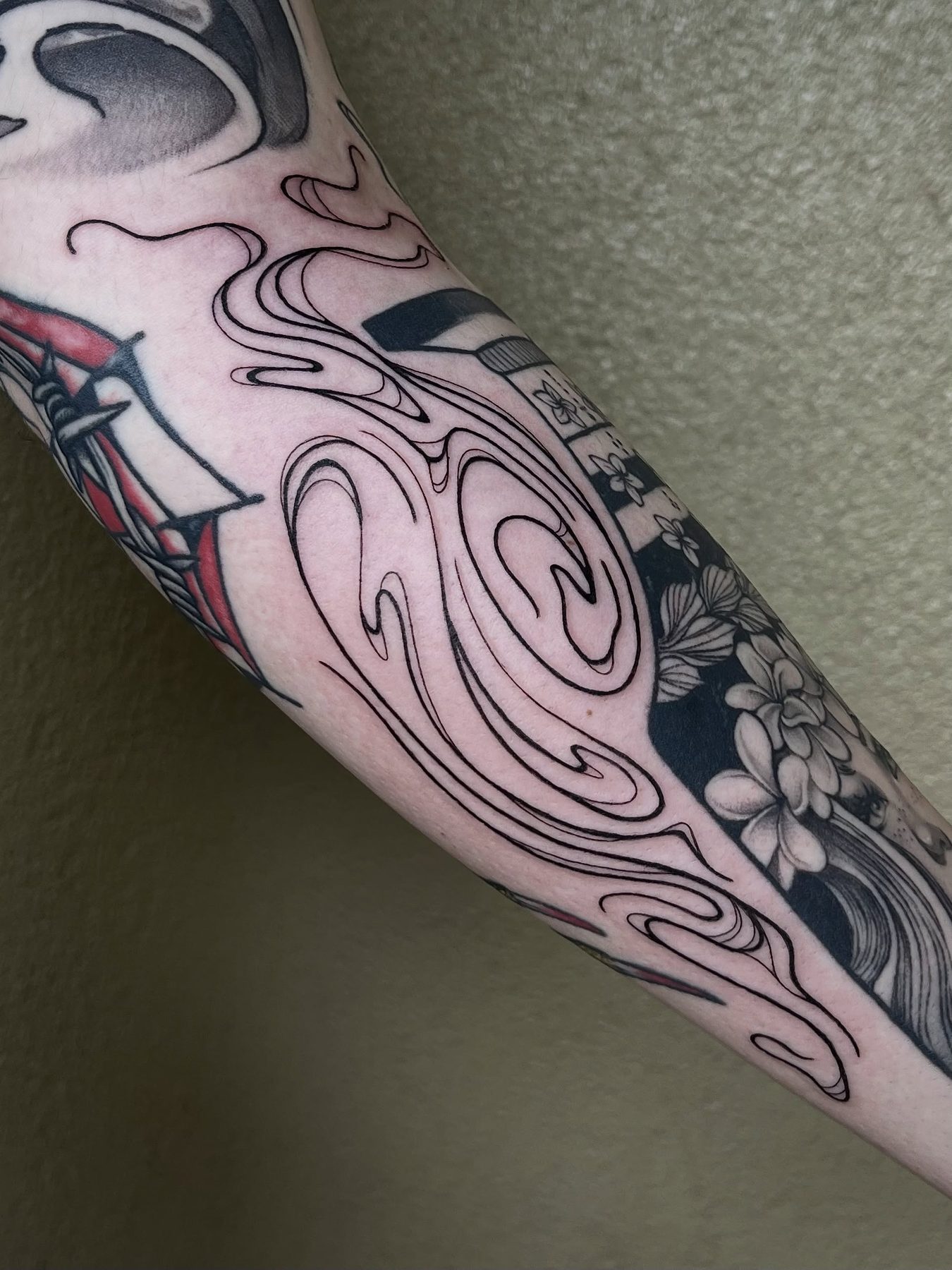 LayerLayer tattoo work at Beach Park Tattoo Kailua
