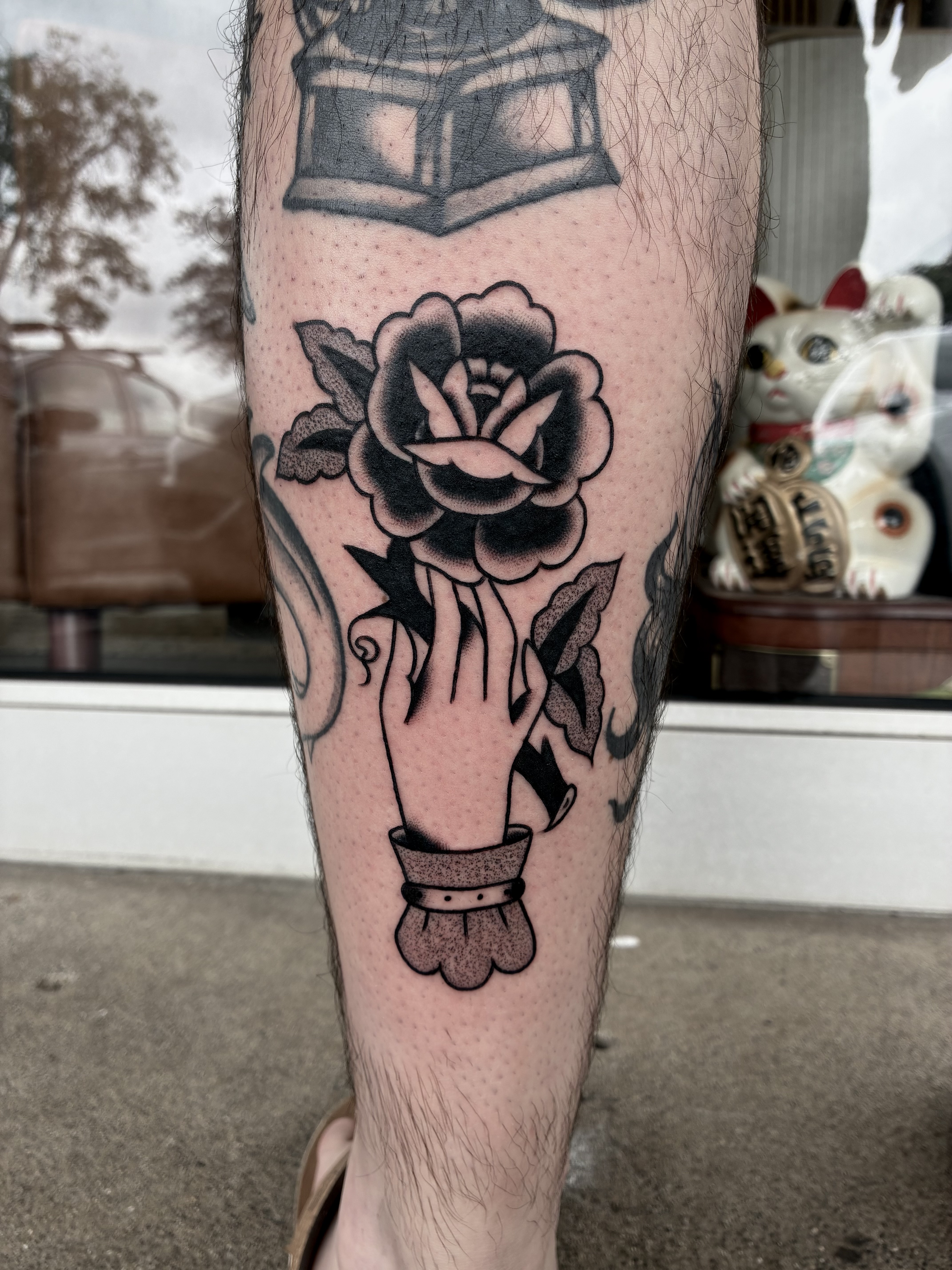 Lily tattoo work at Beach Park Tattoo