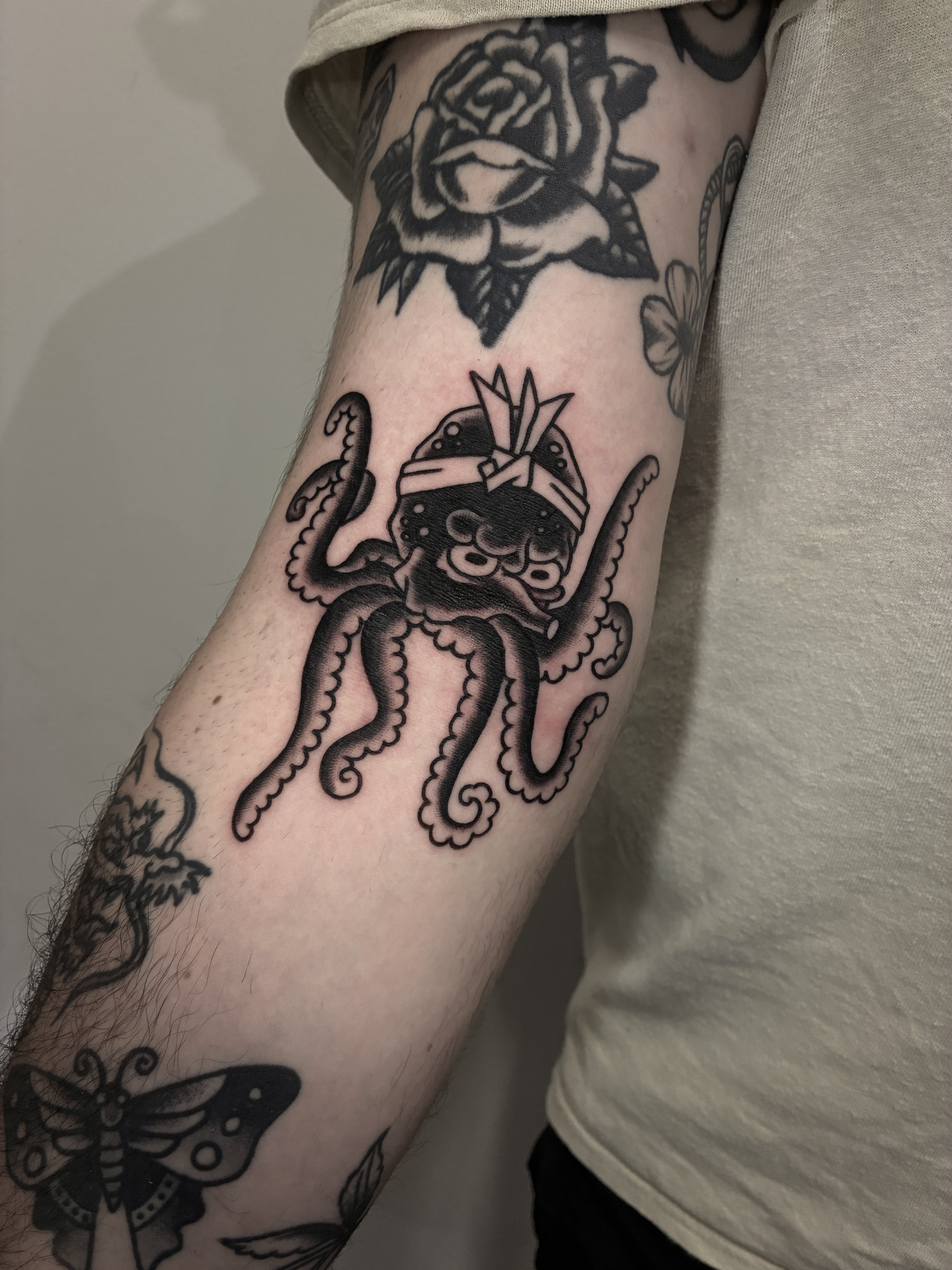 Lily tattoo work at Beach Park Tattoo